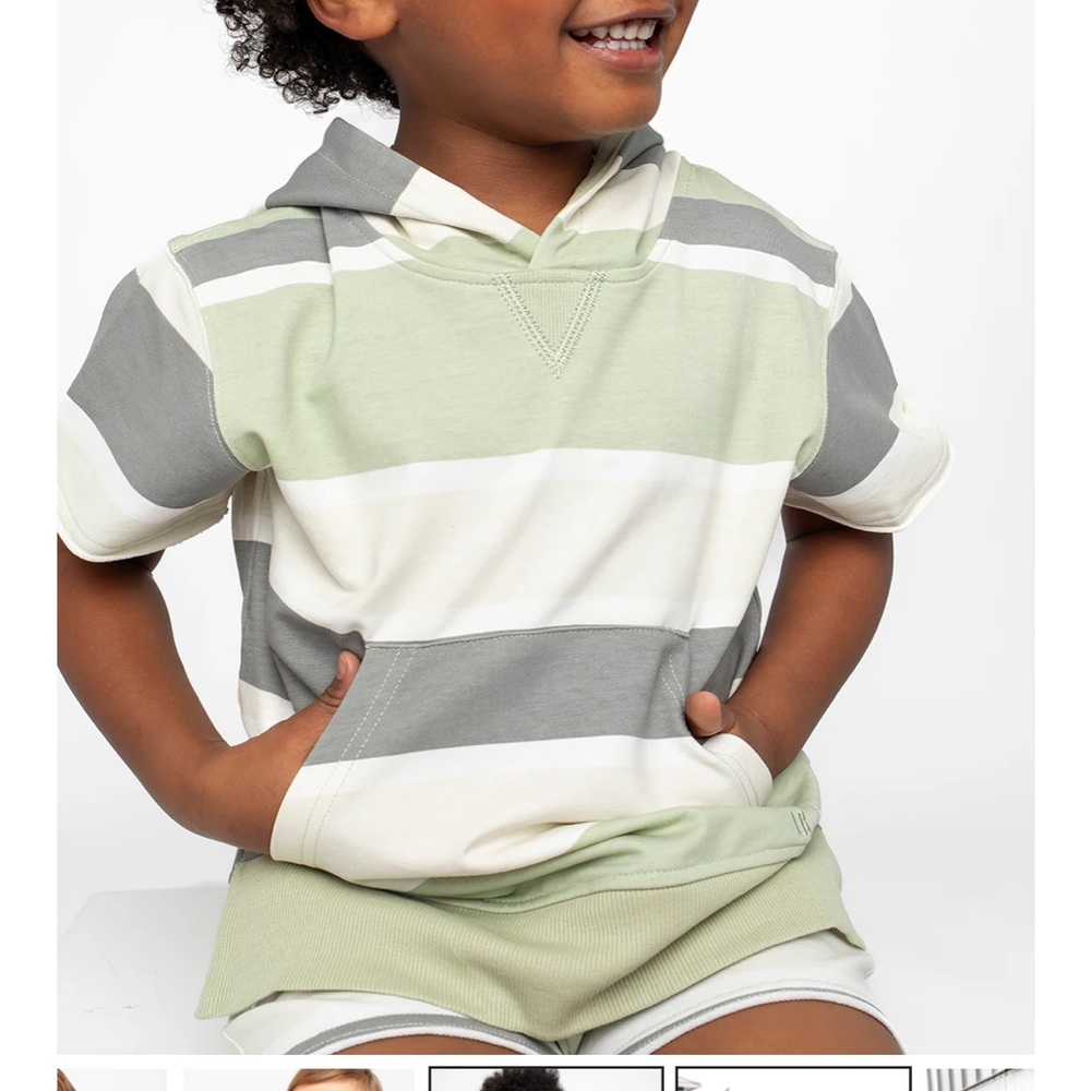 EUC Little Bipsy short sleeve baja hoodie 0-3m